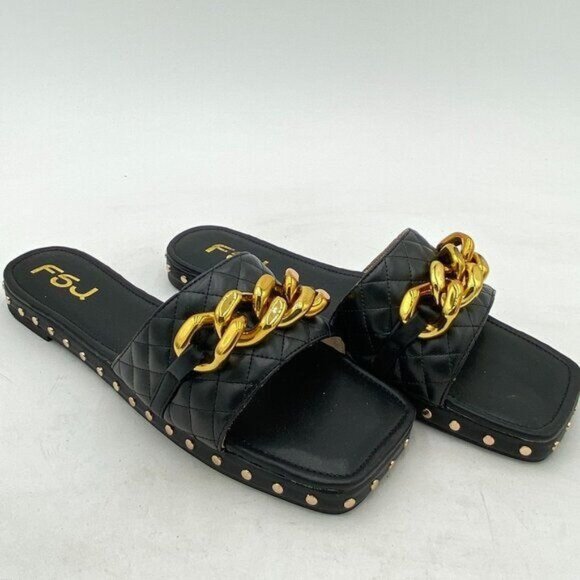 FSJ Women Sexy Square Open Toe Comfortable Flat Thick Sole Cushion Sandals - Picture 1 of 7
